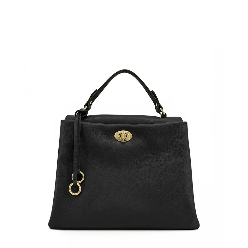 Sac à main en cuir grainé CHELSEA Noir