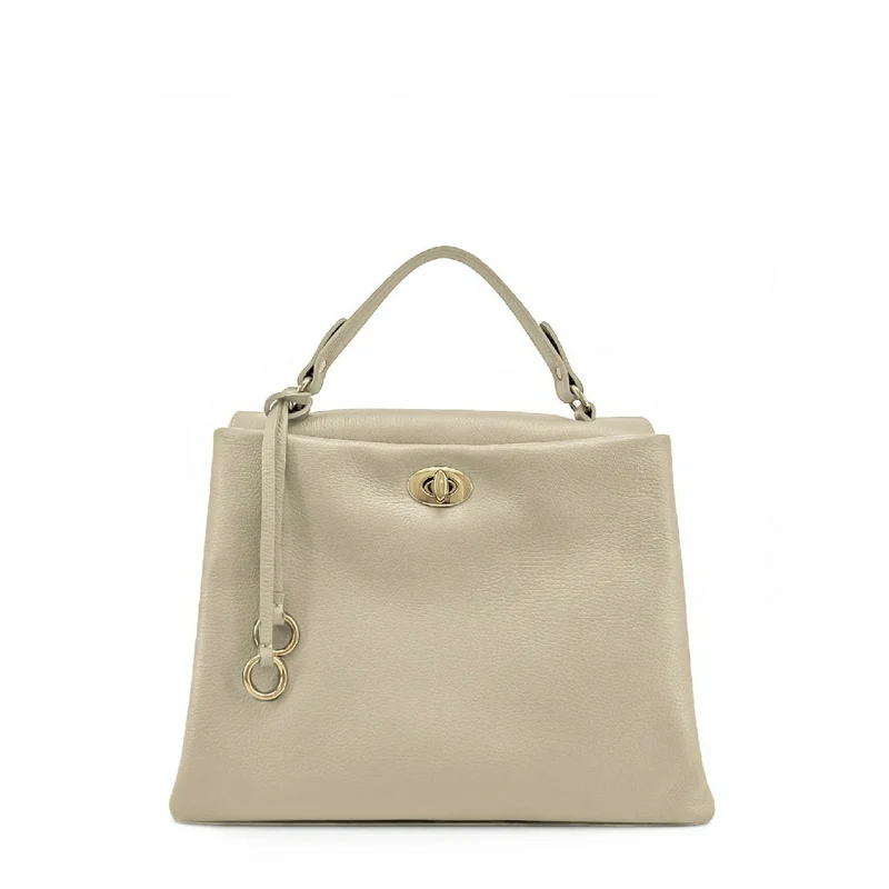 Sac à main en cuir grainé CHELSEA Beige crème