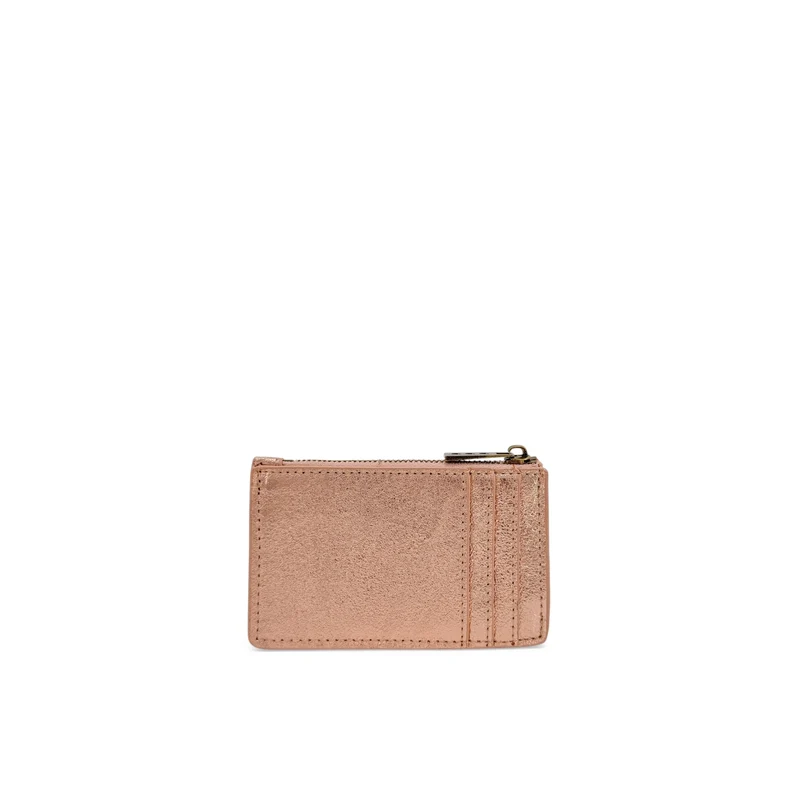 Porte-monnaie porte-cartes en cuir irisé EKKO Rose gold