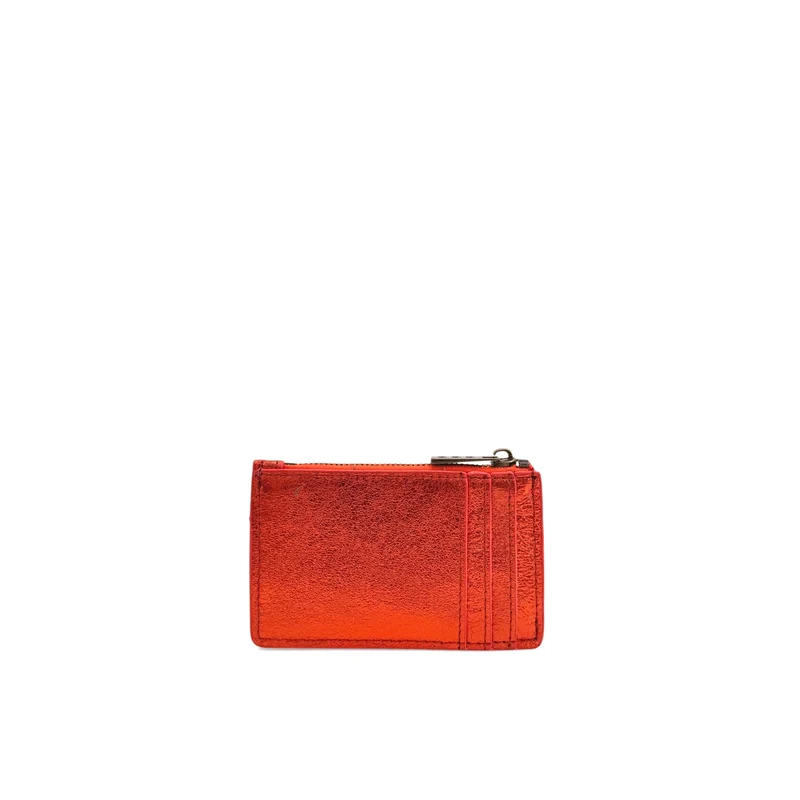 Porte-monnaie porte-cartes en cuir irisé EKKO Orange mandarine