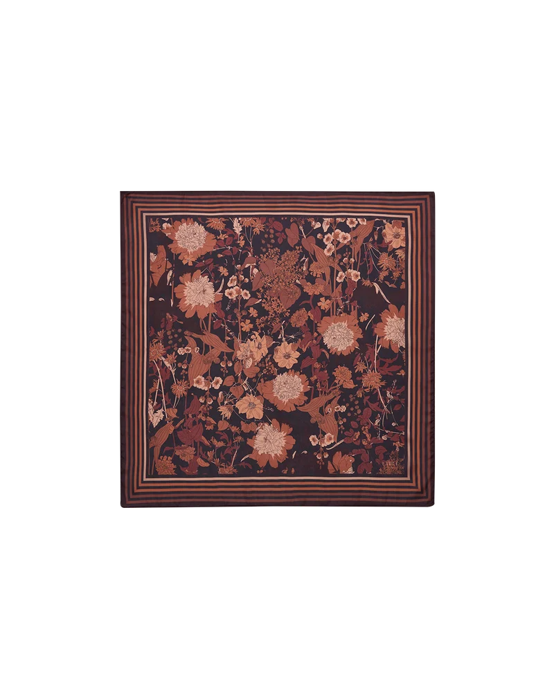 Deco Blooms Square Scarf in Black