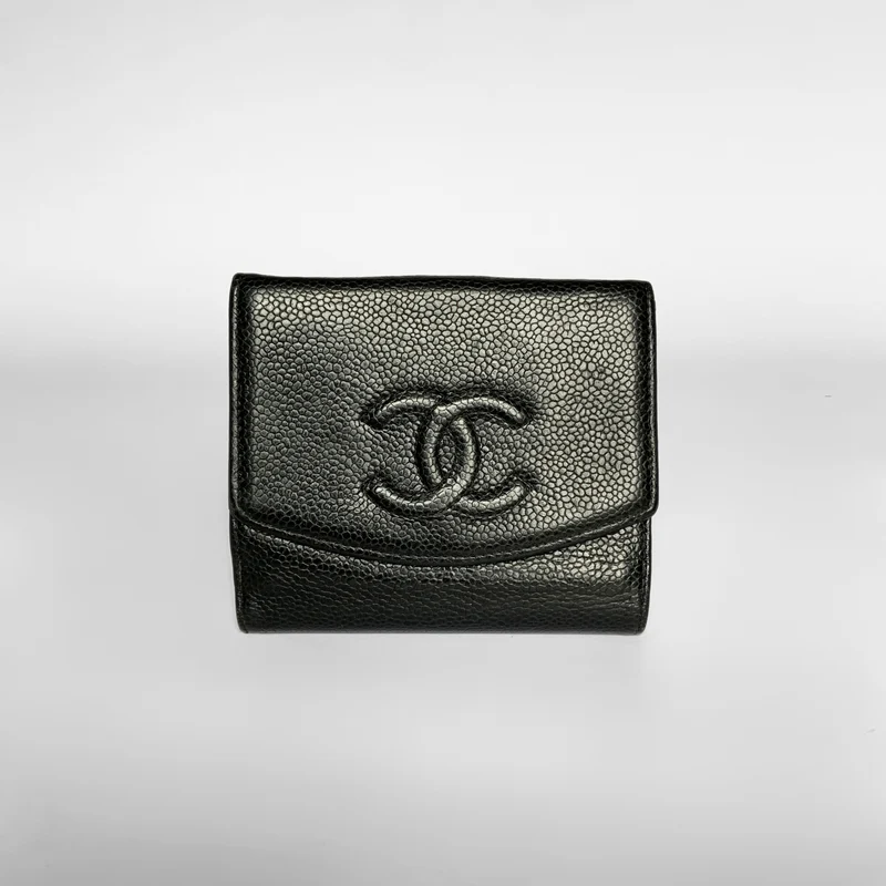 Chanel Portefeuille compact Timeless CC Caviar Noir