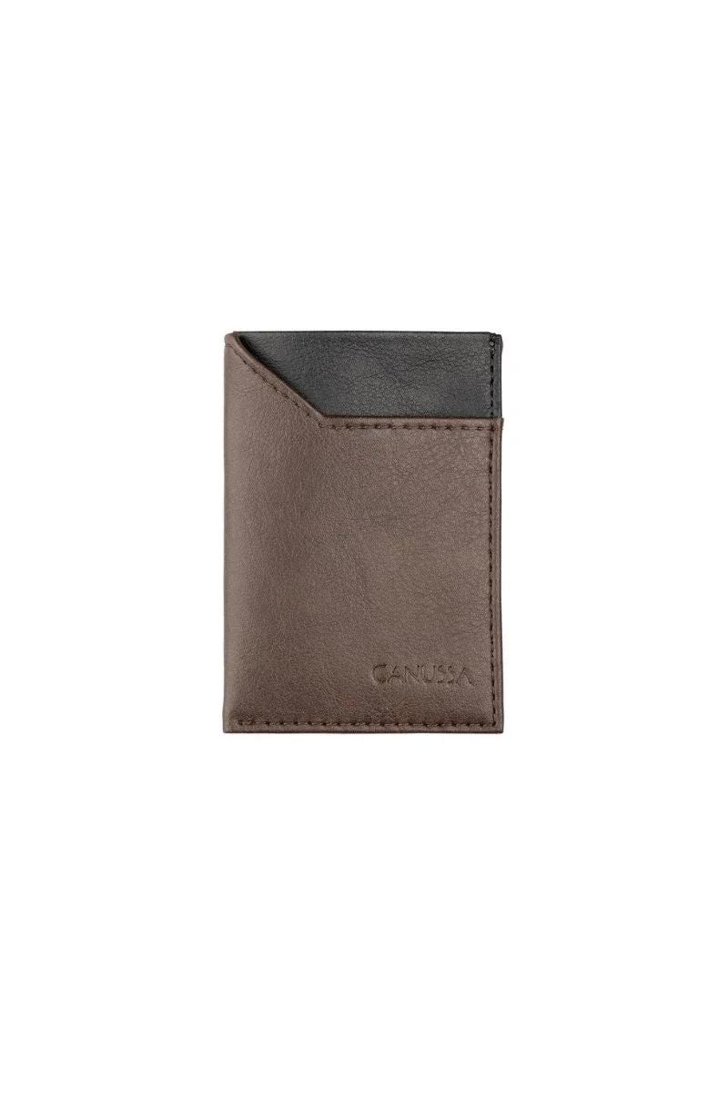 Portefeuille Slim en Cuir vegan - Marron ou Noir