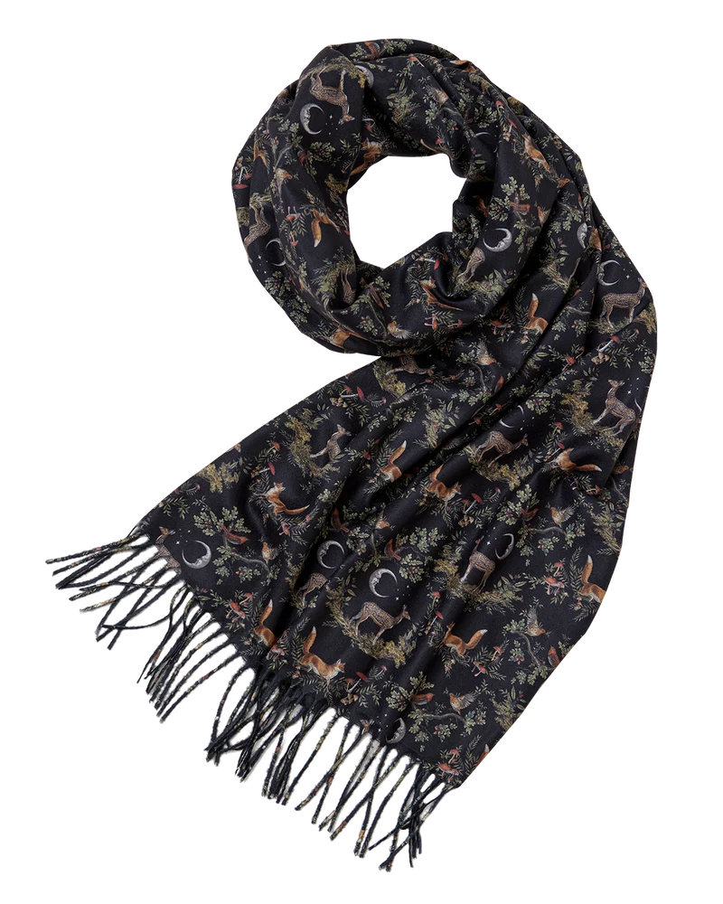 A Night's Tale Woodland Scarf in Black