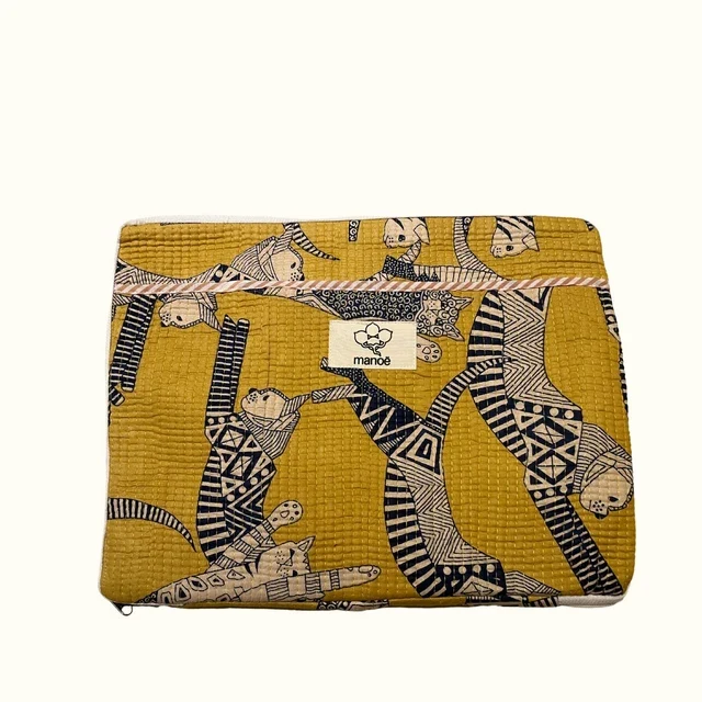 Pochette d'ordinateur - Yellow Dancing Cat