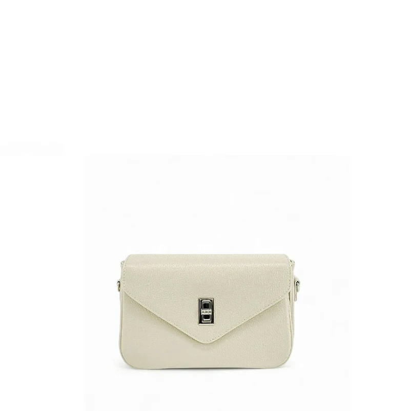 Sac trotteur en cuir grainé BAGGY Beige crème