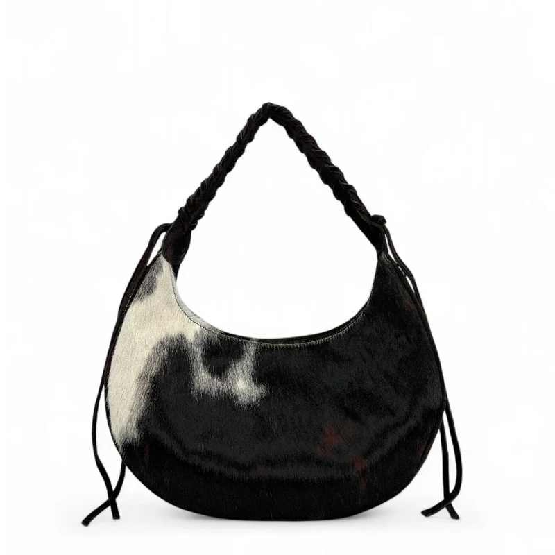 Sac demi-lune en cuir daim et vachette U-NYX Numéro 07