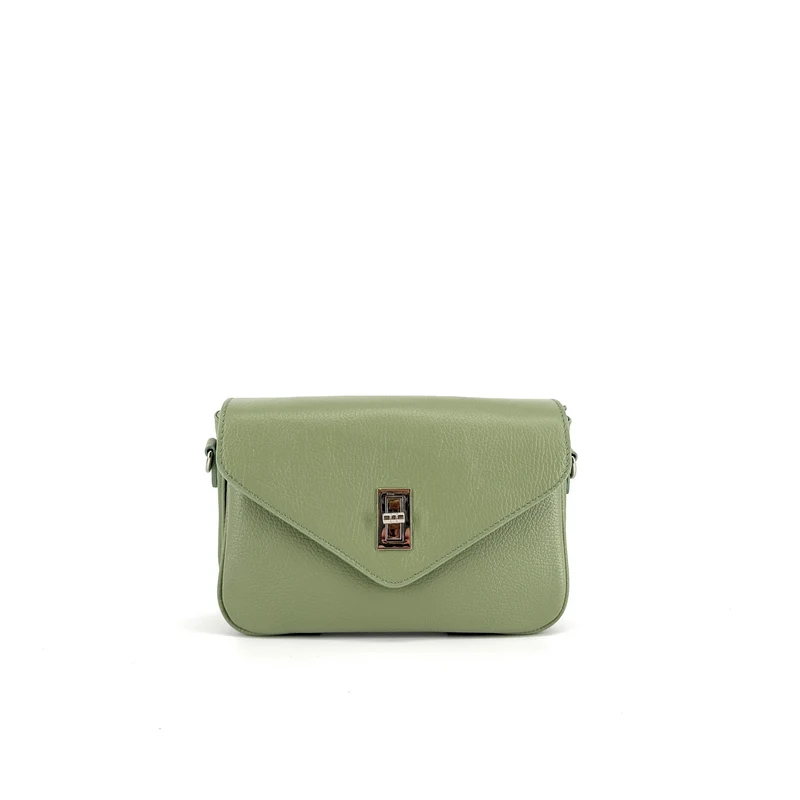 Sac trotteur en cuir grainé BAGGY Vert amande