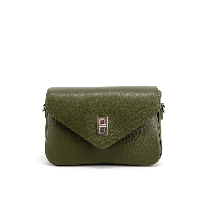 Sac trotteur en cuir grainé BAGGY Vert kaki