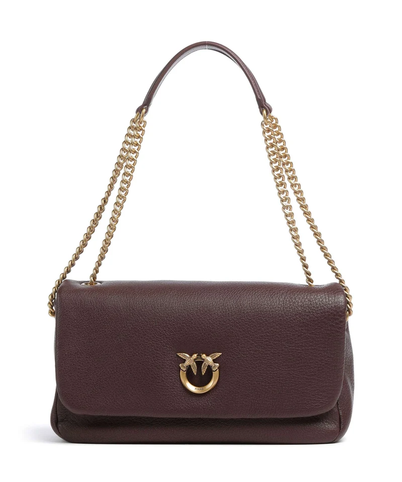 Pinko Click Soft Horizontal Chain Sac porté épaule castano intenso/antique gold