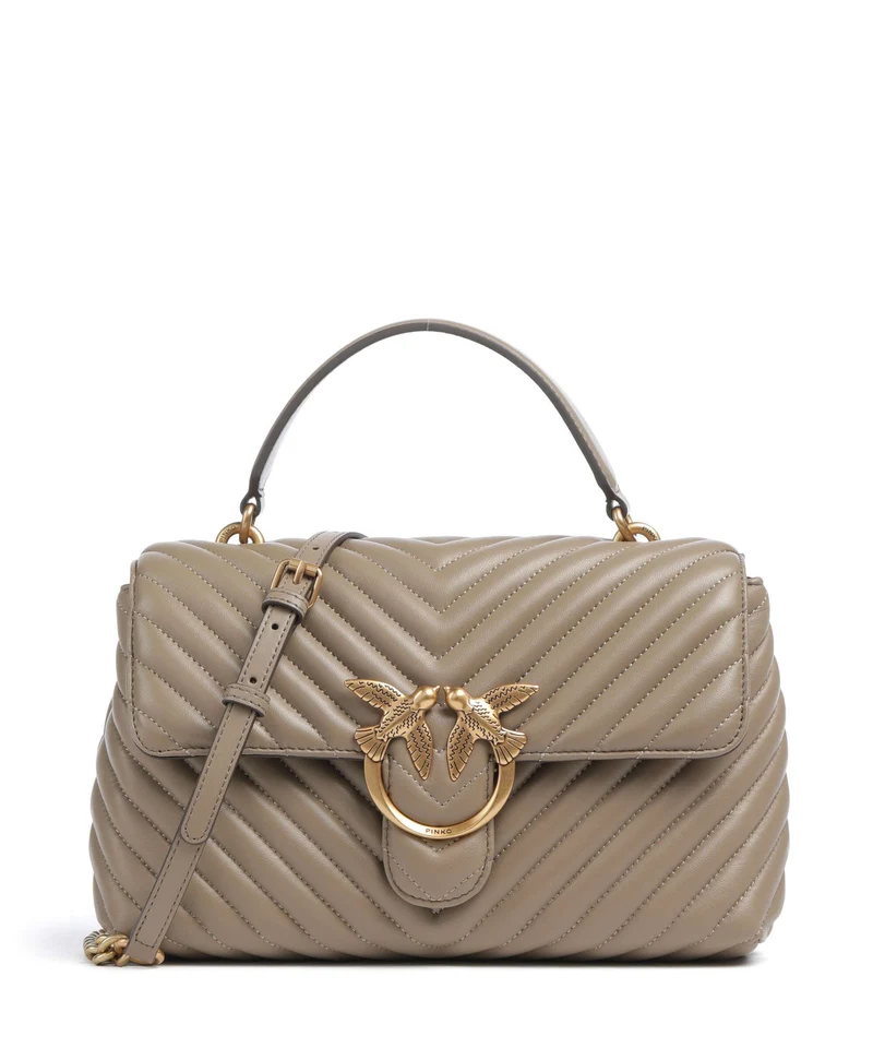 Pinko Love Lady Puff Classic Sac à main grigio talpa/antique gold