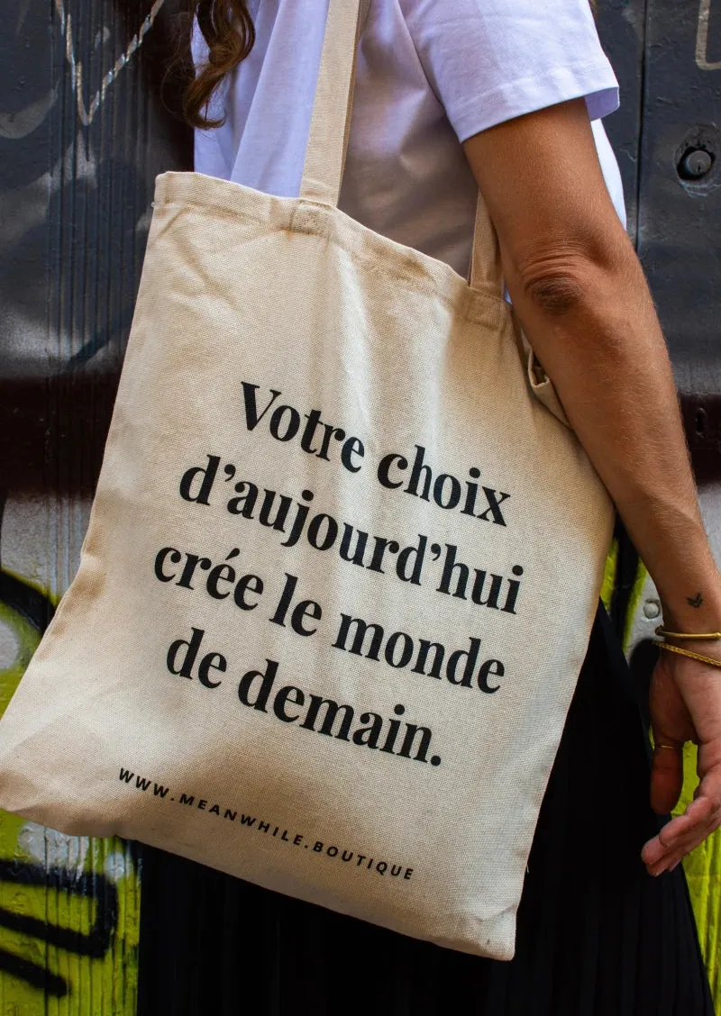 Tote bag en coton bio exclusif de Meanwhile Boutique - 2 coloris