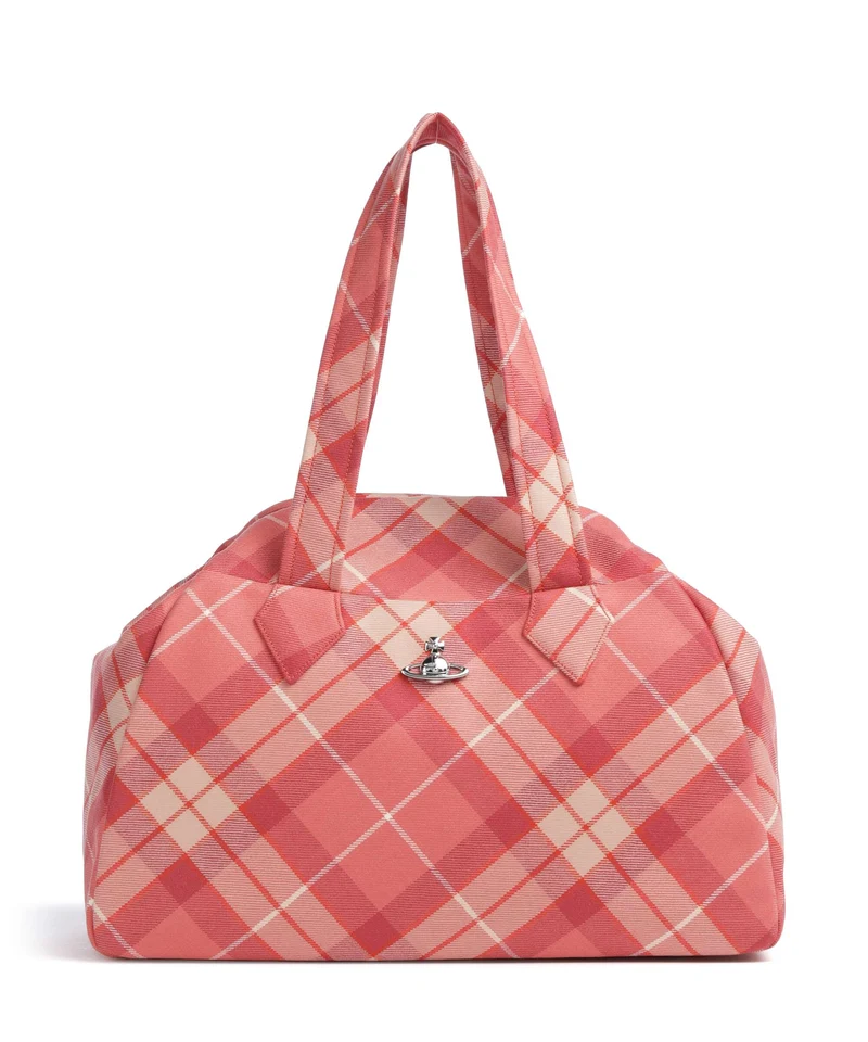 Vivienne Westwood Archive Wool Tartan Large Cabas fraser pink