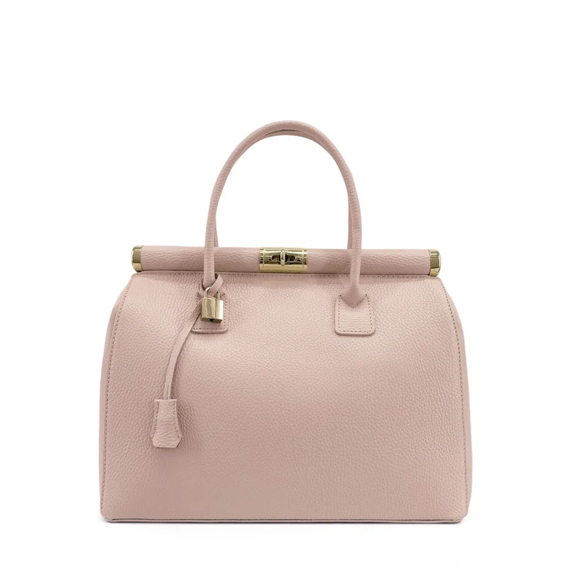 Sac à main en cuir grainé TROCADERO Rose nude