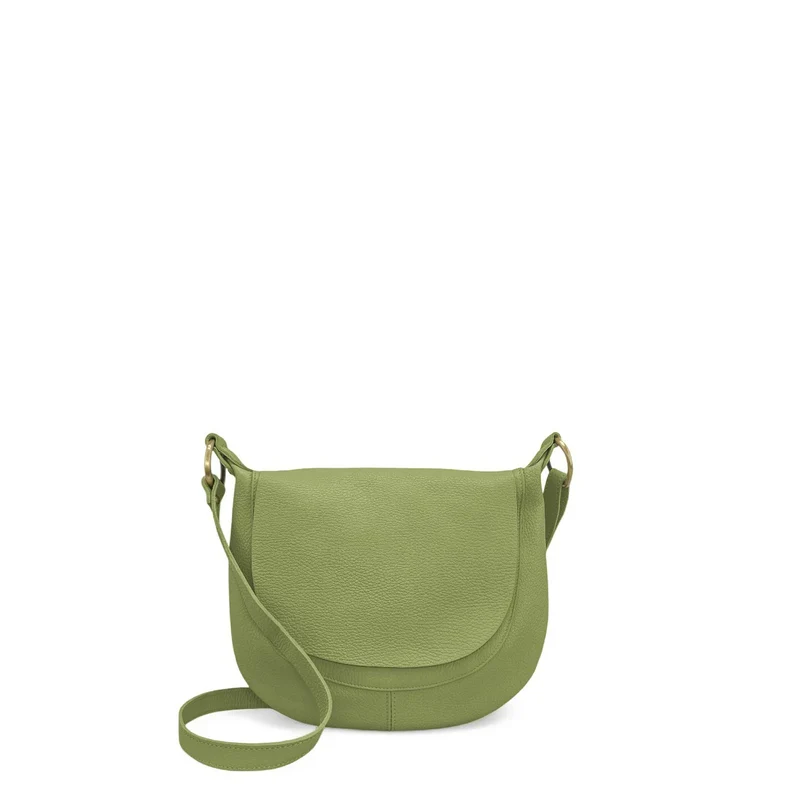 Sac bandoulière en cuir grainé LITTLE CITIZEN Vert matcha latte