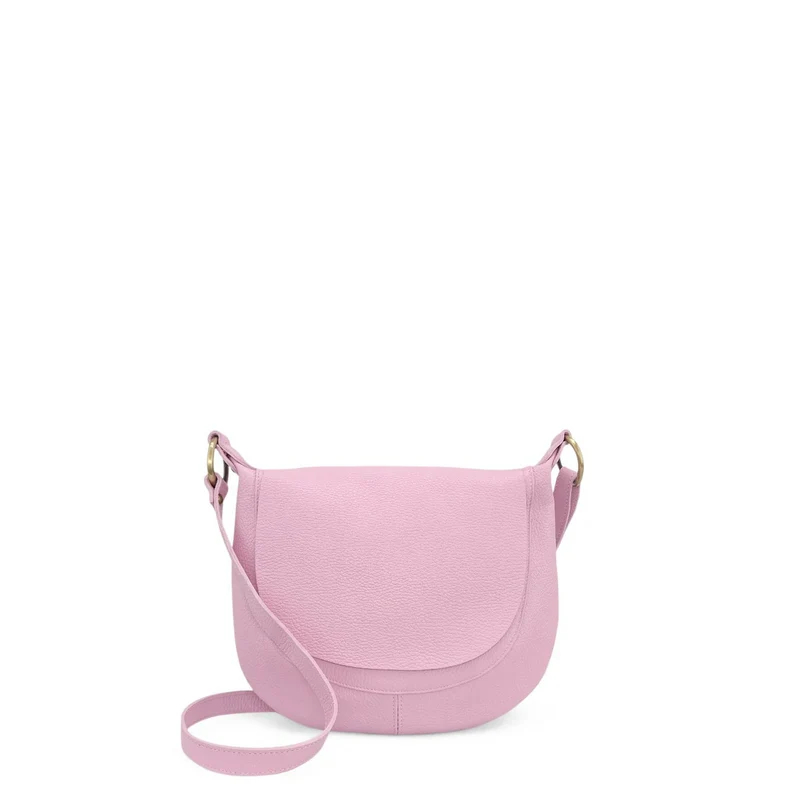Sac bandoulière en cuir grainé LITTLE CITIZEN Rose pastel