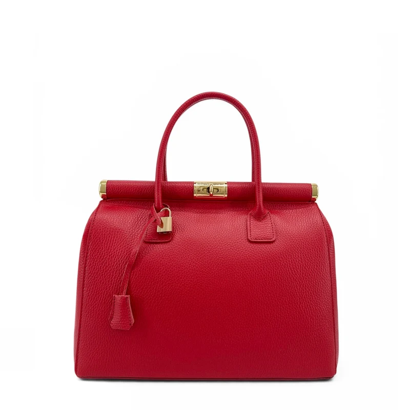 Sac à main en cuir grainé TROCADERO Rouge garance