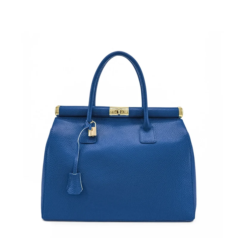 Sac à main en cuir grainé TROCADERO Bleu roi
