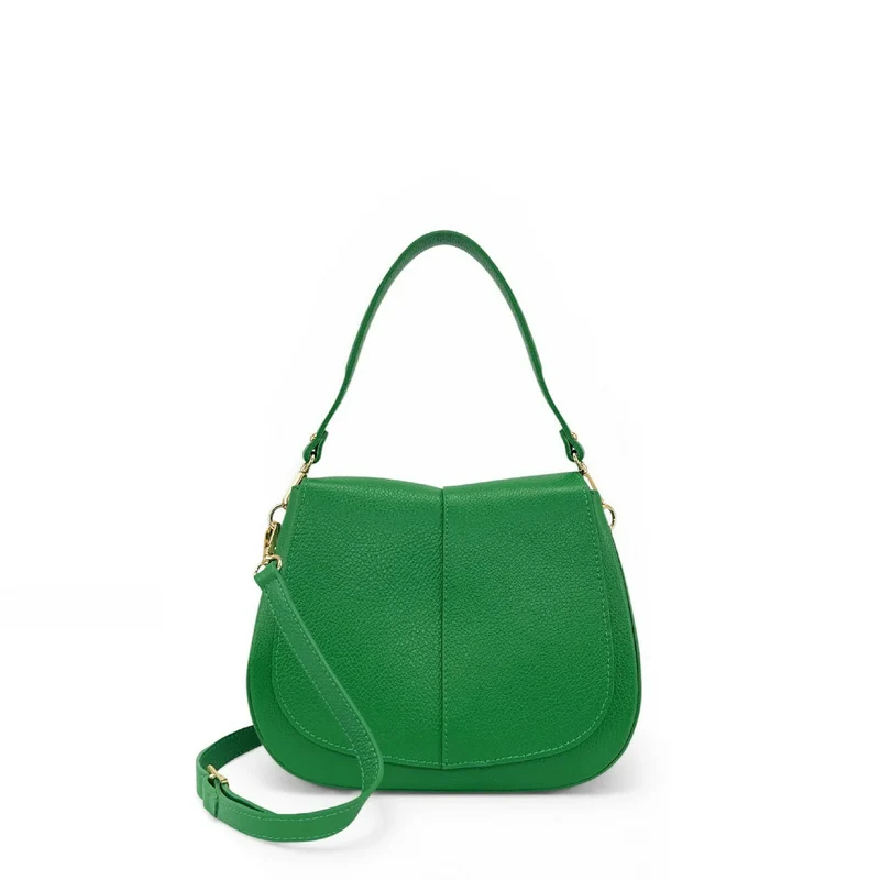 Sac à main en cuir grainé LOUIE Vert anglais