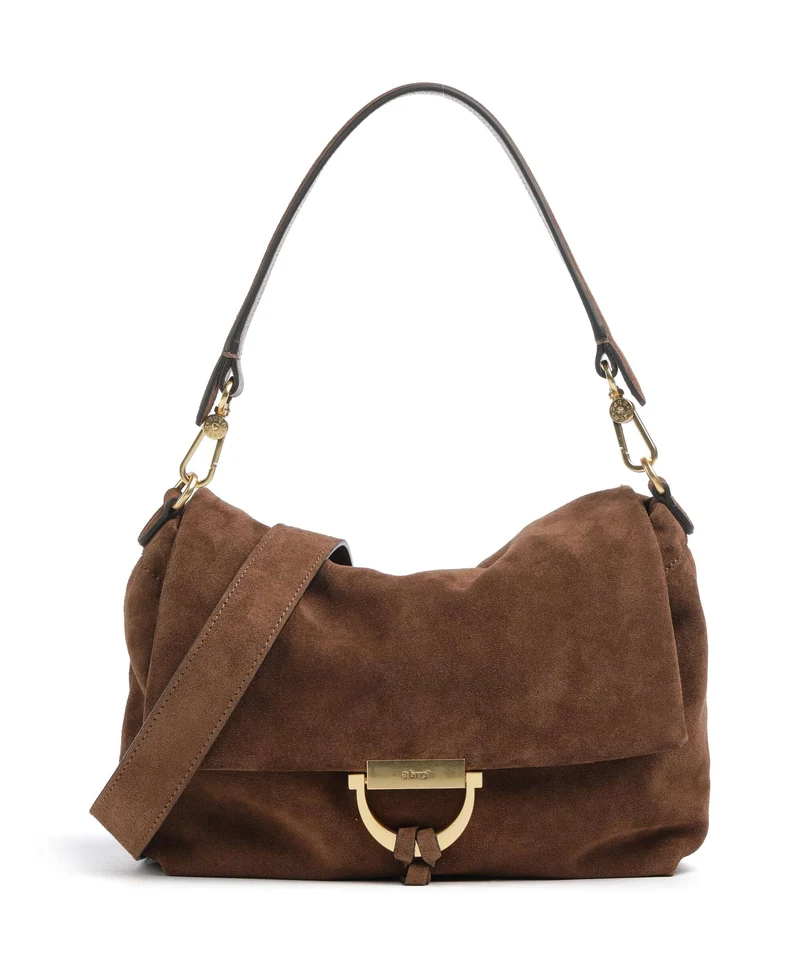 Abro Suede Temi Medium Sac porté épaule wood
