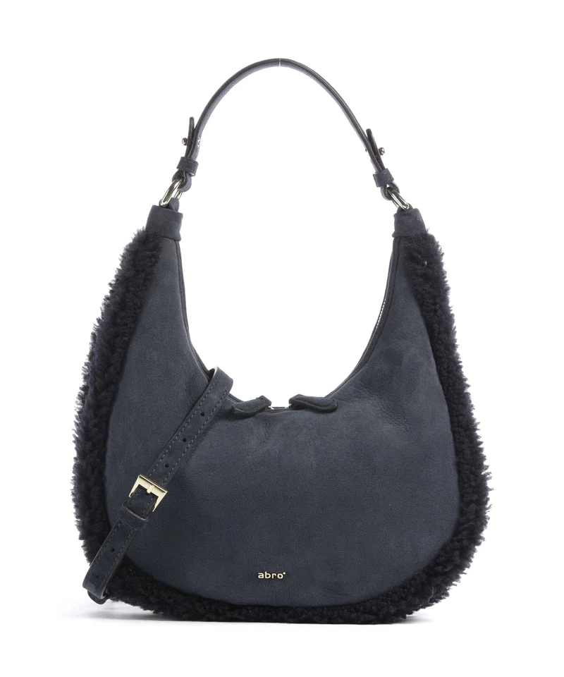 Abro Shearling Nana Mini Sac porté épaule navy