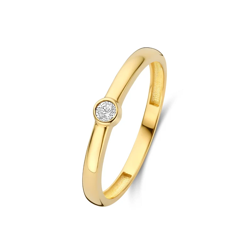 Isabel Bernard Rivoli Josie Bague Empilable en Or 14 Carats avec Pierre de Zirconium IB330112-48