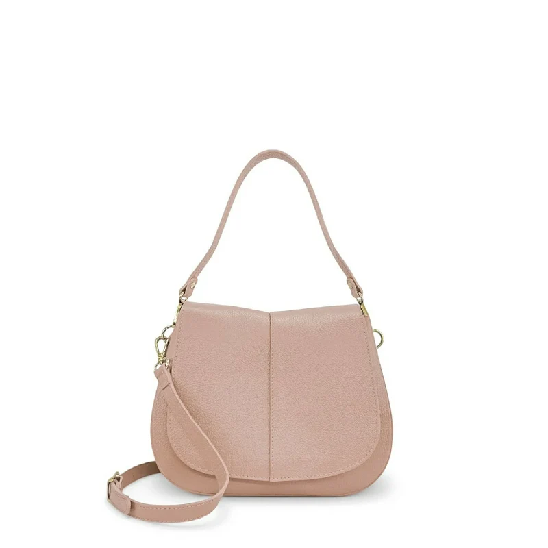 Sac à main en cuir grainé LOUIE Rose nude