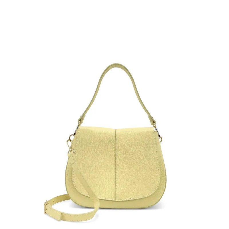 Sac à main en cuir grainé LOUIE Soft jaune