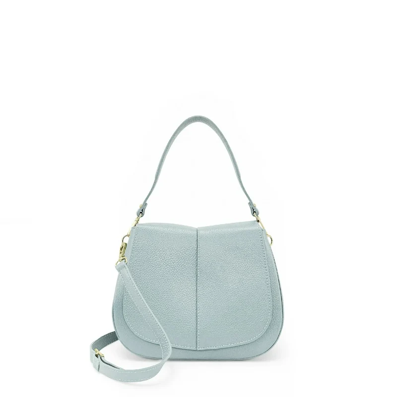 Sac à main en cuir grainé LOUIE Bleu pastel