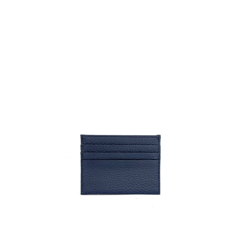 Porte-cartes en cuir grainé NOAH Bleu marine