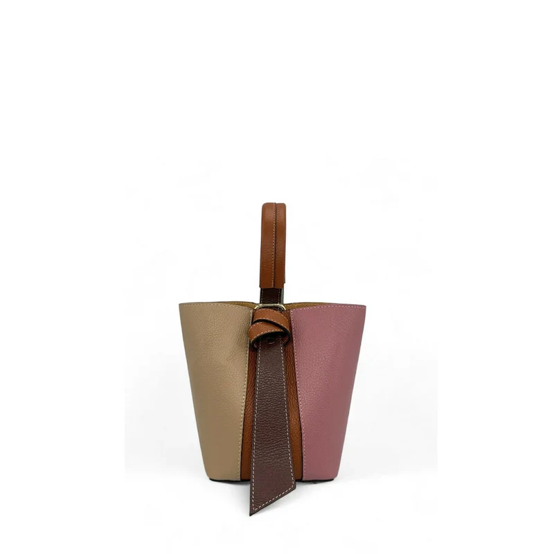 Sac seau et pochette en cuir grainé ONLY BIRDIE Multicolore 6
