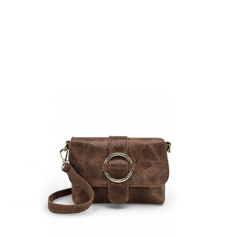 Micro sac en cuir brossé BERLINGOT Châtaigne
