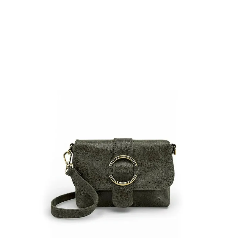 Micro sac en cuir brossé BERLINGOT Kaki