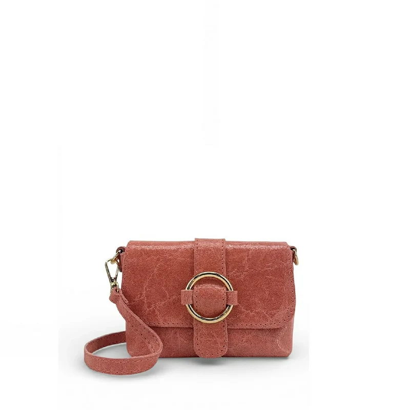 Micro sac en cuir brossé BERLINGOT Rose saumon