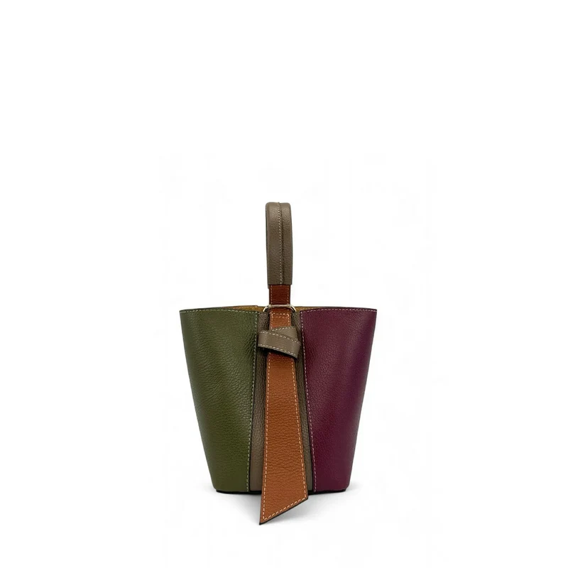 Sac seau et pochette en cuir grainé ONLY BIRDIE Multicolore 5