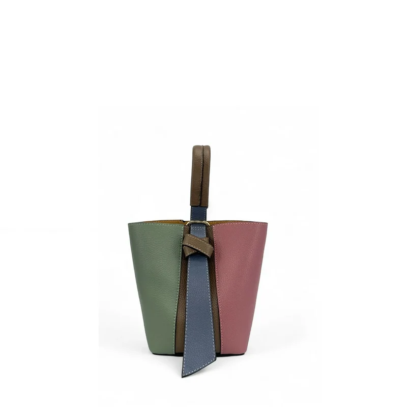 Sac seau et pochette en cuir grainé ONLY BIRDIE Multicolore 4