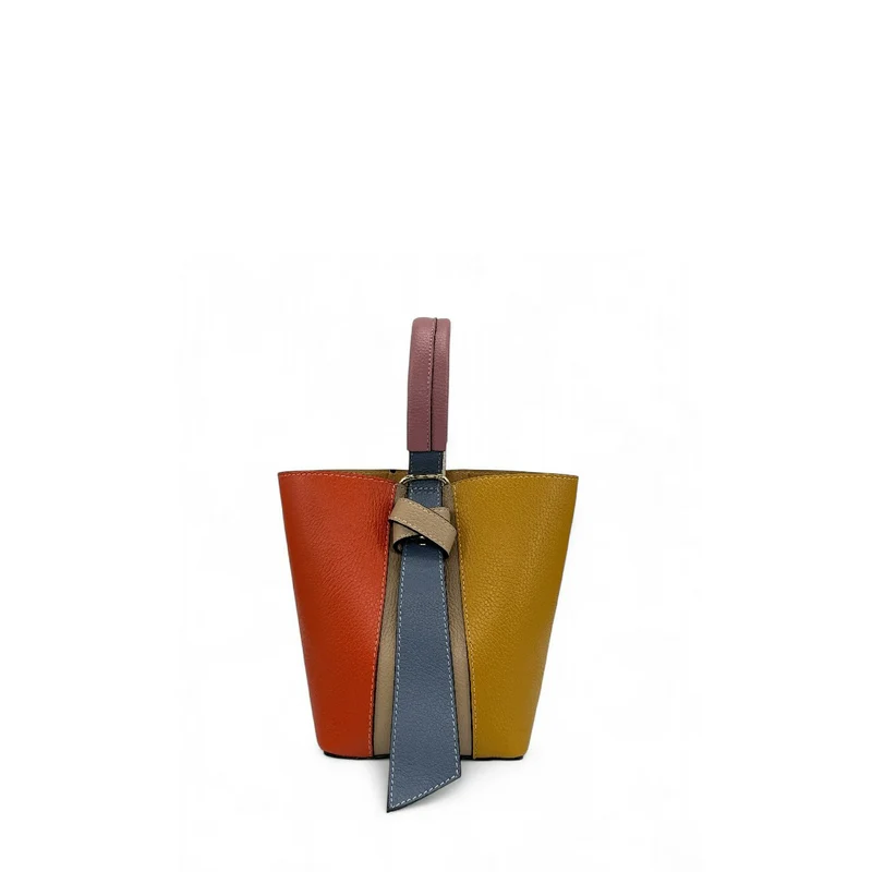 Sac seau et pochette en cuir grainé ONLY BIRDIE Multicolore 1