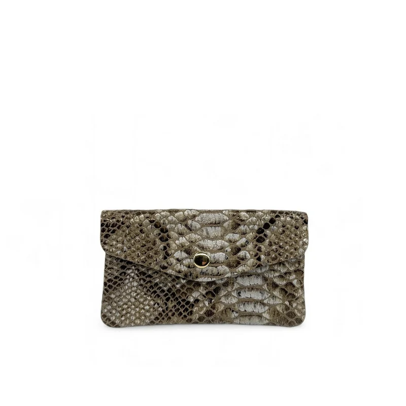 Pochette porte-monnaie en cuir brossé COMPO BROSSEE Python