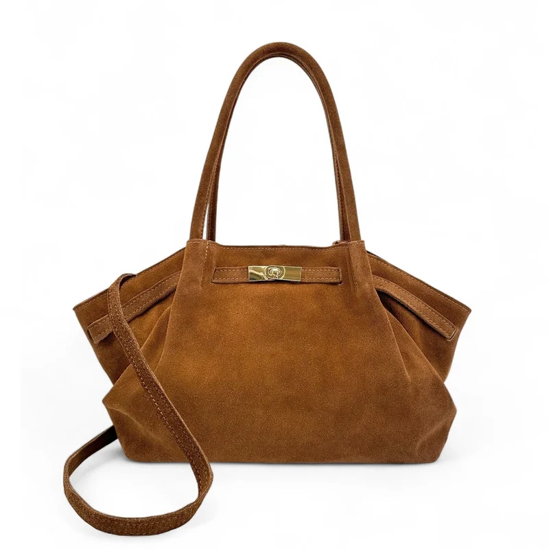 Sac cabas loose en daim ALANA Camel