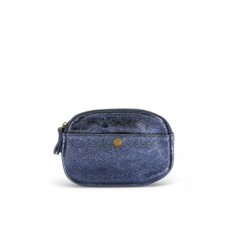Pochette porte-monnaie en cuir irisé ZIPPY Bleu nuit étoilée