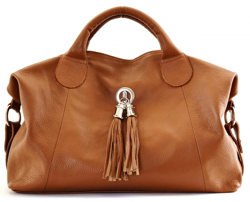 Sac à main cuir grainé CHAMBORD Camel foncé