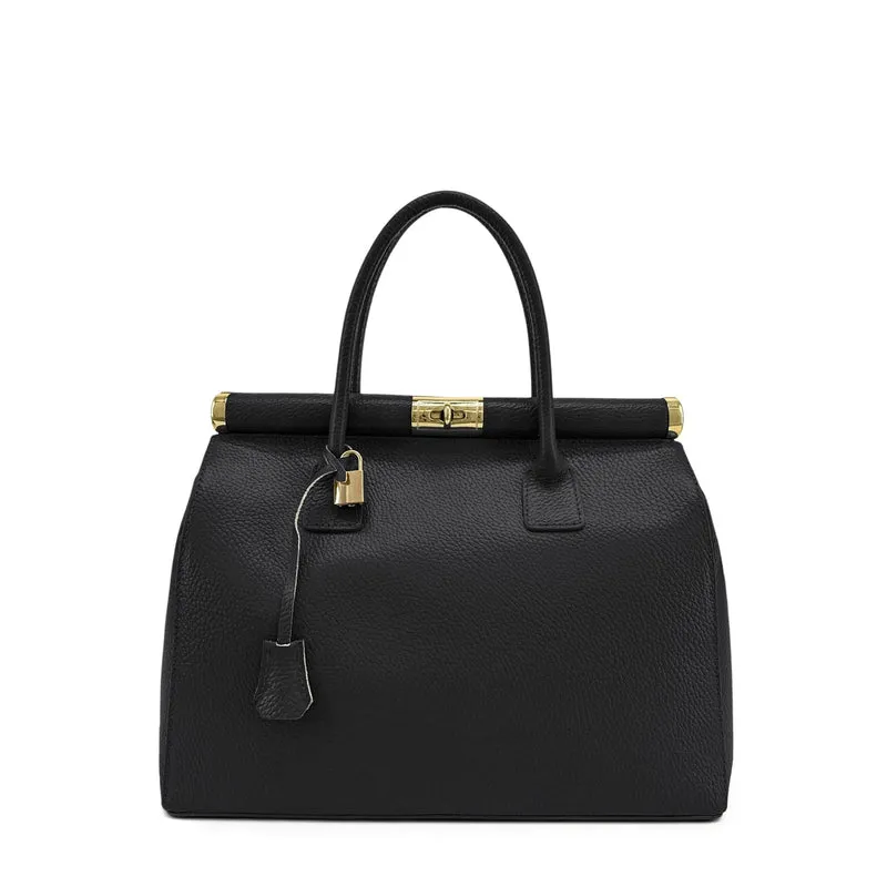 Sac à main en cuir grainé TROCADERO Noir