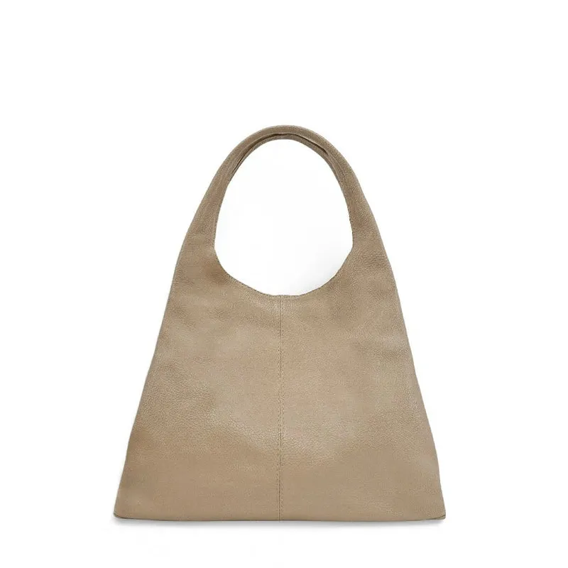 Sac porté épaule en cuir grainé BOSTON Taupe