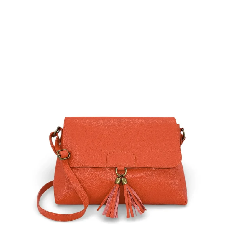 Sac bandoulière en cuir grainé SAIGON Orange