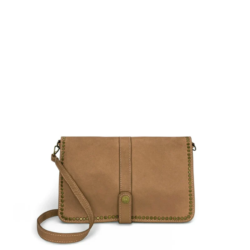 Sac besace en cuir vintage MISS K Taupe