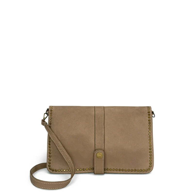 Sac besace en cuir vintage MISS K Taupe foncé