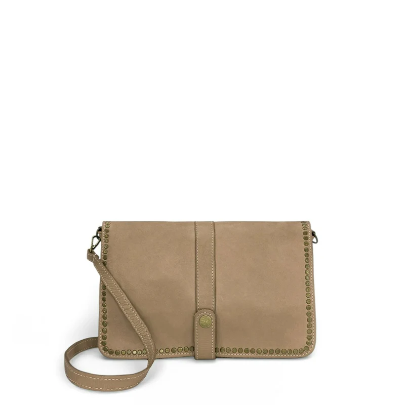 Sac besace en cuir vintage MISS K Taupe clair