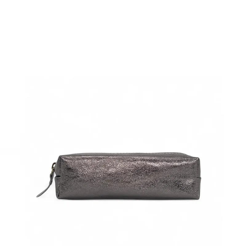 Trousse en cuir irisé TICTOC GLOW Argent foncé