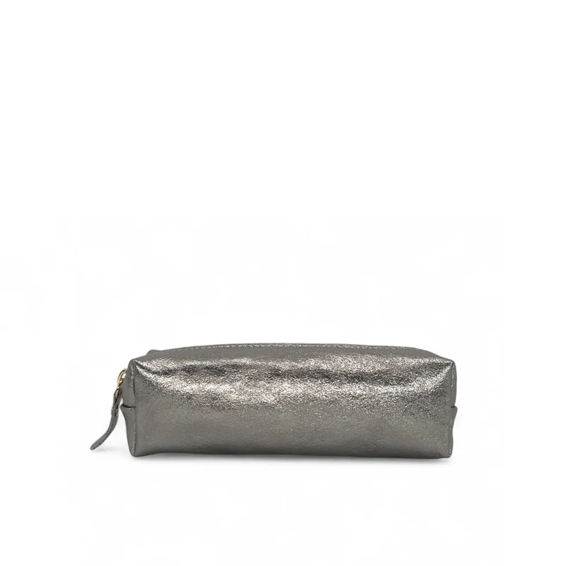 Trousse en cuir irisé TICTOC GLOW Argent moyen