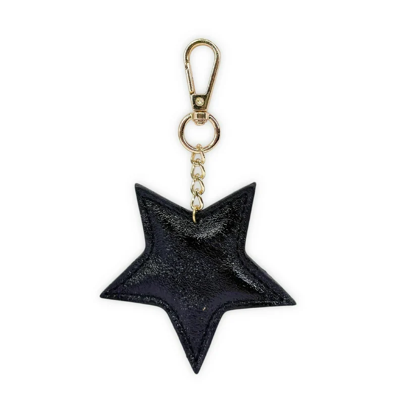 Porte-clés en cuir irisé ETOILE GLOW Noir irisé